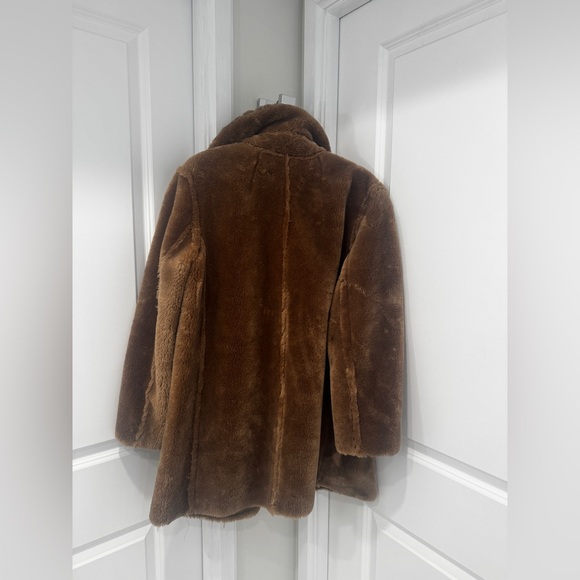 JCrew Faux-fur peacoat soft brown size XS - Picture 5 of 6